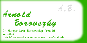 arnold borovszky business card